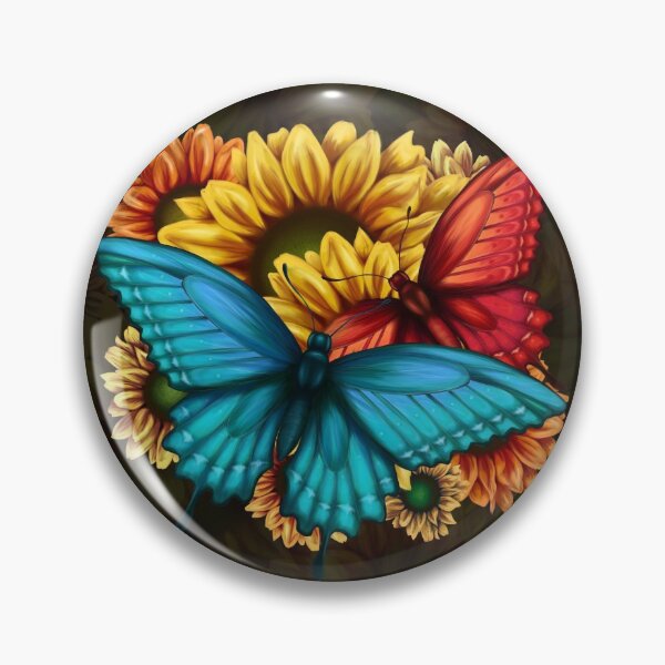 Butterflies and Sunflowers Pin