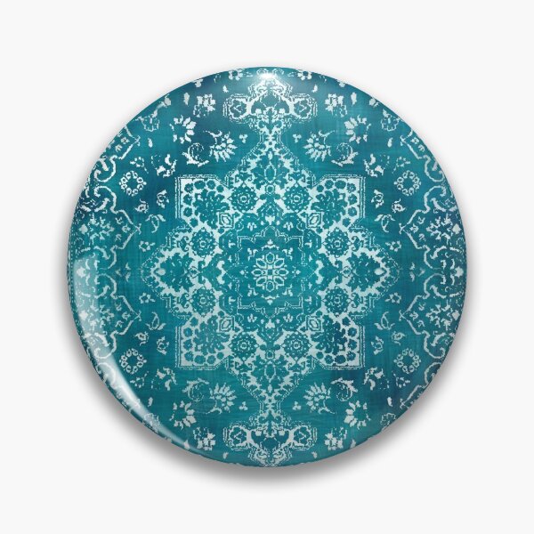 Item preview, PERSIAN CARPET MONOCHROME TEAL HEAVY DISTRESSED designed and sold by Octavia Soldani.