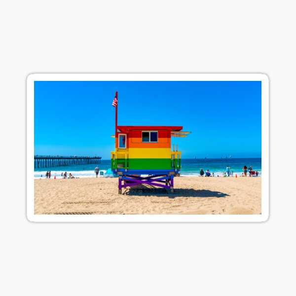 Six Color Lifeguard Hut Sticker