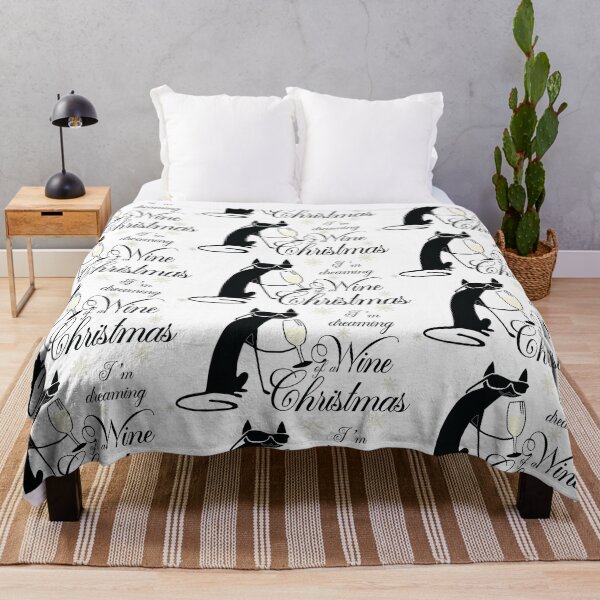Item preview, I am Dreaming Of A Wine Christmas Cat Funny Holiday Red Wine Gift designed and sold by PinkPandaDesign.