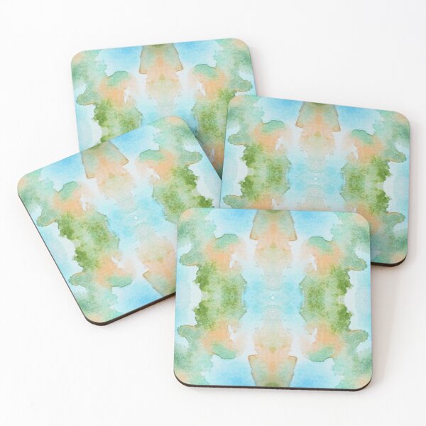 Item preview, Light blue and green abstract watercolor  designed and sold by Pauli-.