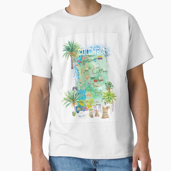 Item preview, Colombia Illustrated Travel Map With Tourist Attractions And Highlights designed and sold by artshop77.