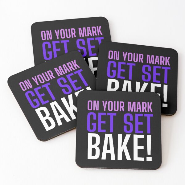 Item preview, On Your Mark, Get Set, Bake! Text only design. Multi colour text. Capitals designed and sold by JellyBeenzz.