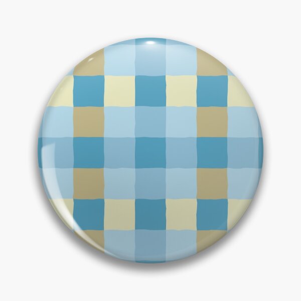 Item preview, irregular gingham pattern in blue and beige designed and sold by colorofmagic.