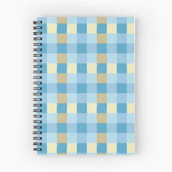 Item preview, irregular gingham pattern in blue and beige designed and sold by colorofmagic.