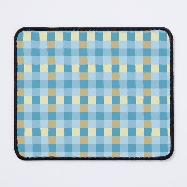 Item preview, irregular gingham pattern in blue and beige designed and sold by colorofmagic.