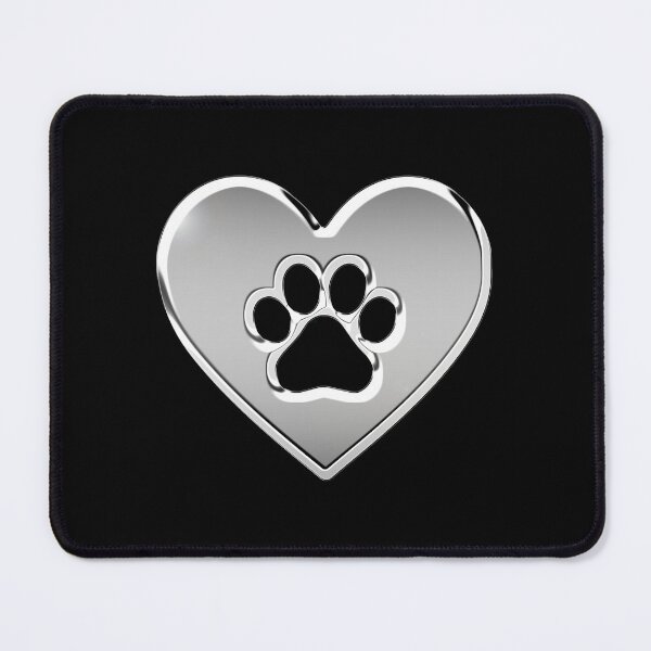 Item preview, Chrome Metallic Dog Lover Heart designed and sold by PrettyPage.
