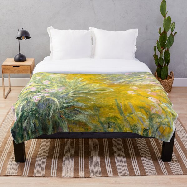 The Path through the Irises Throw Blanket