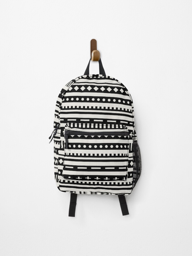 Thumbnail 1 von 3, Rucksack, Light Beige and Black Shape Stripe Pattern Pairs Sherwin Williams 2022 Popular Color Alabaster SW 7008 - Colour Trends - Trending Hue designt und verkauft von ColorOfTheYears.