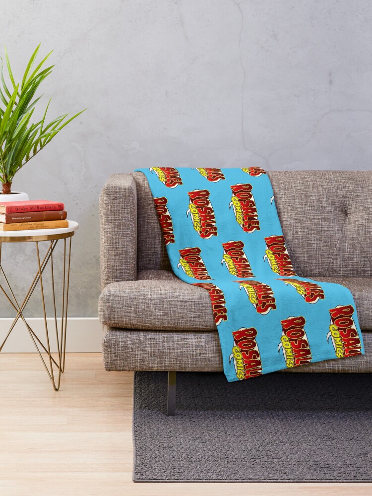 Alternate view of Rosales Comics logo Throw Blanket
