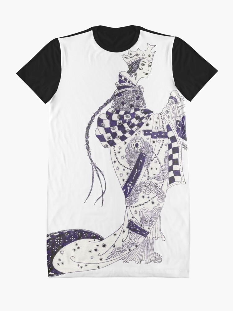 Alternate view of Inky Queen of the Orient Graphic T-Shirt Dress