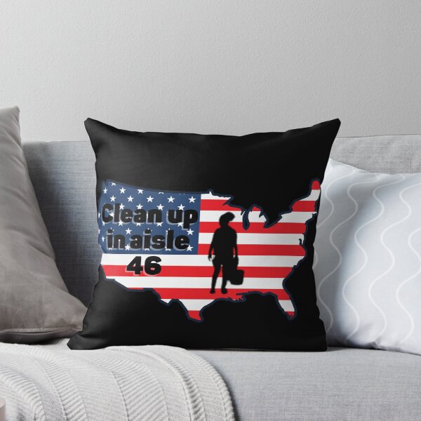 Item preview, Clean Up In Aisle 46 with a woman carrying a bucket Funny American Political Humor designed and sold by j9gothbe.