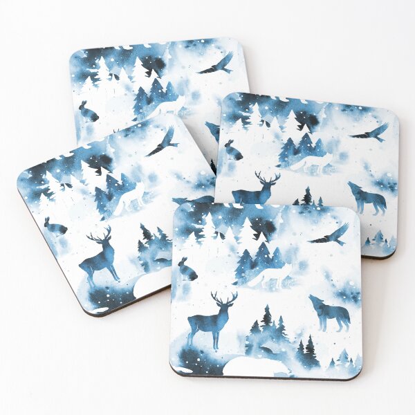Item preview, Watercolor stylish pattern with forest and animals designed and sold by GalinaChe.