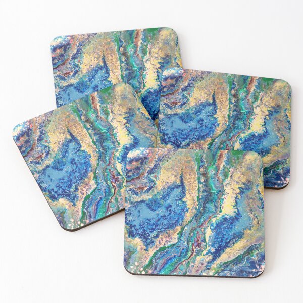 Item preview, Blue Geode abstract art designed and sold by ArtandSoulFluidArt.
