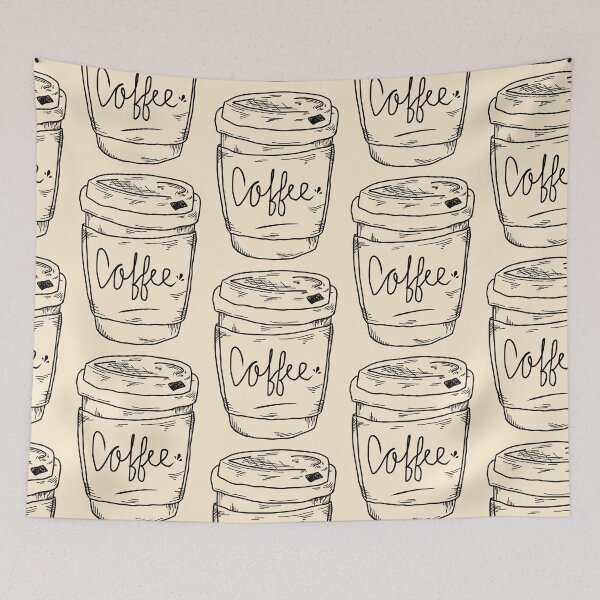 Item preview, Coffee, line drawing designed and sold by prettymuchart.