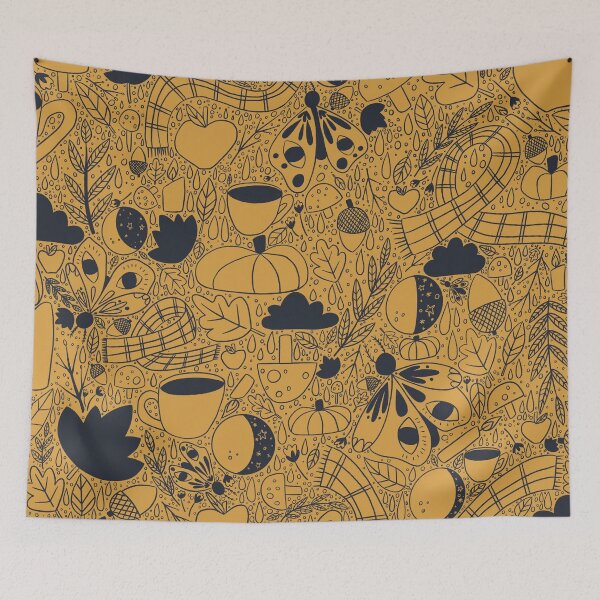 Item preview, Awesome Autumn Pattern - Gray & Yellow designed and sold by AnArielleShop.