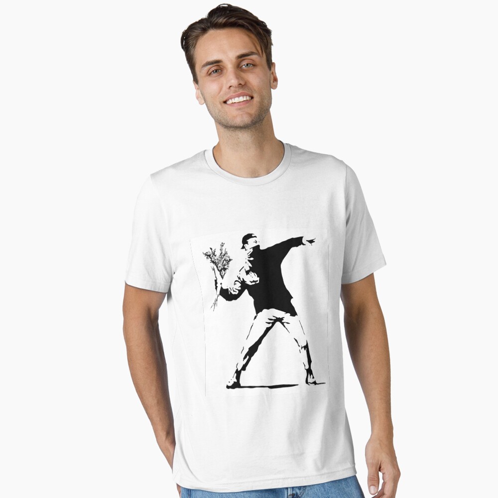 Rage Flower Bomber Stencil Black and White Poster