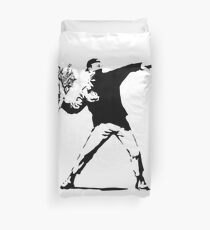 Funda nórdica Rage Flower Bomber Stencil Blanco y negro