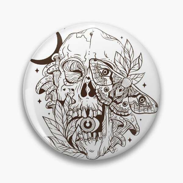 Item preview, Botanical Skull and Moth with Moon designed and sold by earlydawndesign.