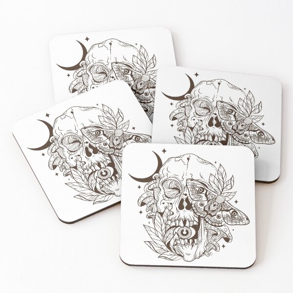 Item preview, Botanical Skull and Moth with Moon designed and sold by earlydawndesign.
