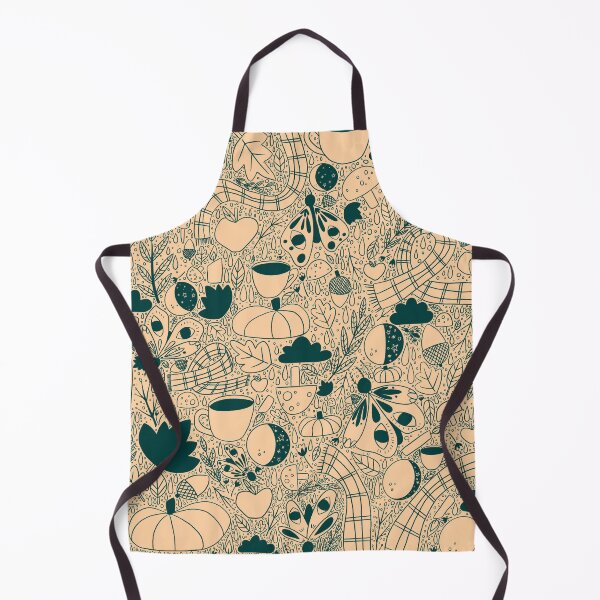 Item preview, Awesome Autumn Pattern - Dark Green & Peach designed and sold by AnArielleShop.