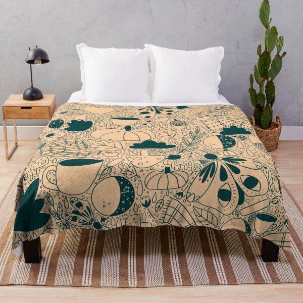 Item preview, Awesome Autumn Pattern - Dark Green & Peach designed and sold by AnArielleShop.