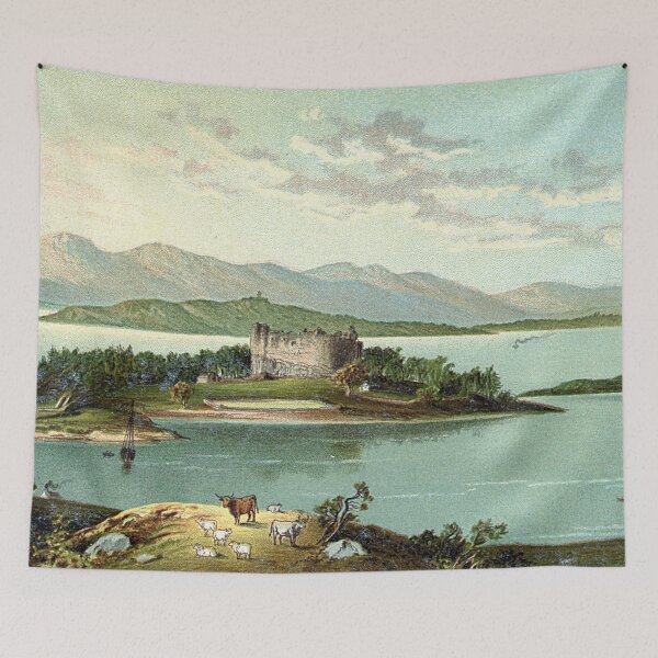 Item preview, Vintage Illustration of Dunstaffnage Castle & Loch Etive designed and sold by yourscotland.