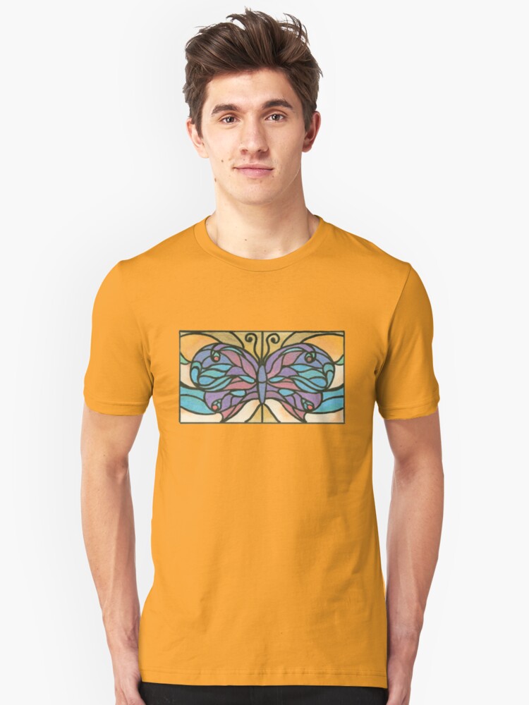 Alternate view of Tiffany Stained Glass Butterfly Slim Fit T-Shirt