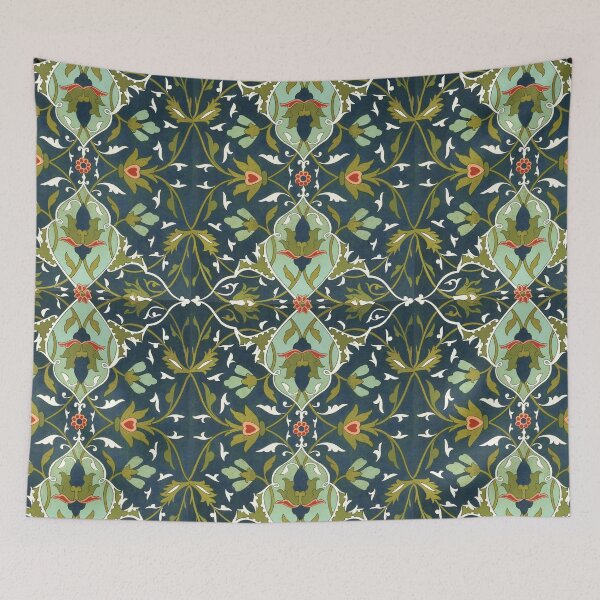 Item preview, Green Afghan ornamental Foilage pattern designed and sold by hockeng.