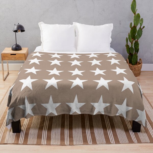 Item preview, Medium WHITE and WARM TAUPE STARS designed and sold by RachelMacht.