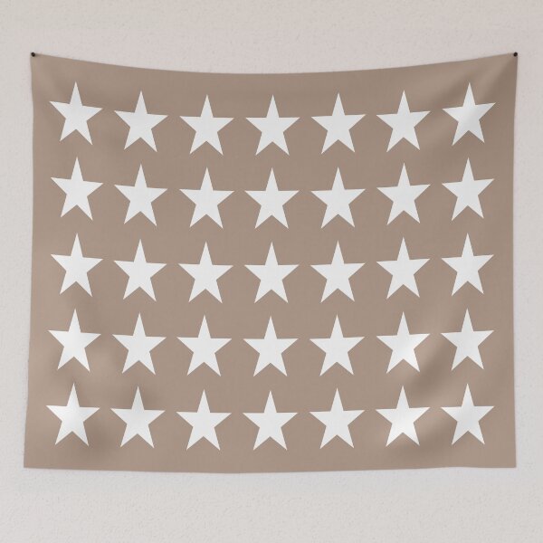 Item preview, Medium WHITE and WARM TAUPE STARS  designed and sold by RachelMacht.