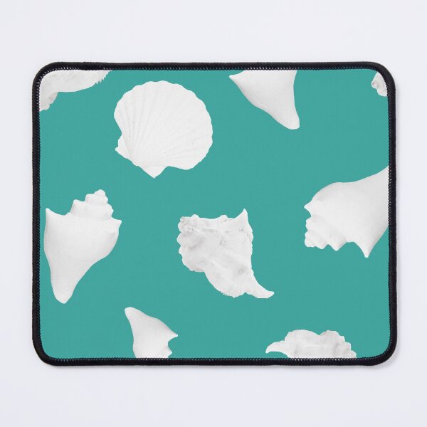 Item preview, White seashell collection on cyan background designed and sold by UDDesign.
