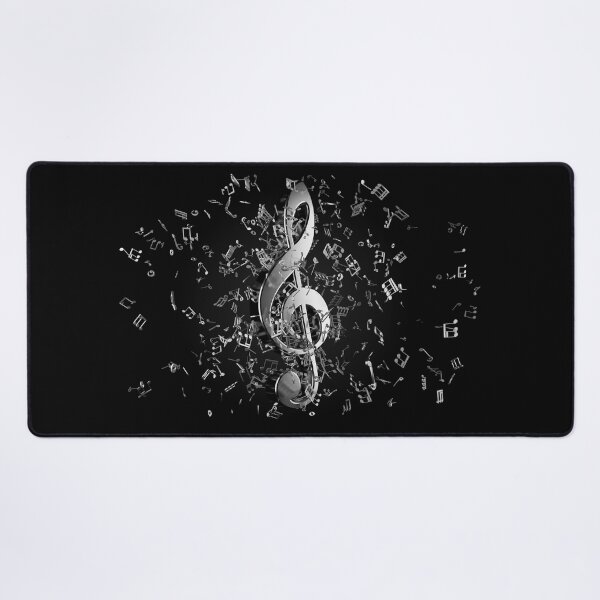 Item preview, Silver metallic music treble clef symbol with musical notes designed and sold by UDDesign.