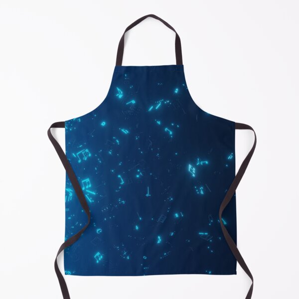 Item preview, Blue digital glowing music treble clef symbol with musical notes on black background - modern or digital streaming music concept designed and sold by UDDesign.