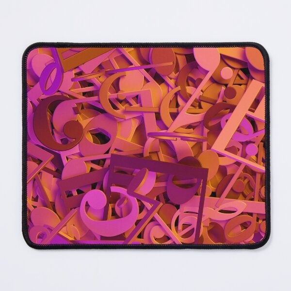 Item preview, Violet and orange musical notes and symbols background texture flat lay top view from above designed and sold by UDDesign.