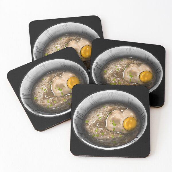 Item preview, Ramen Bowl With Egg, Noodles, and Spring Onions (black bkgd) designed and sold by MptR.