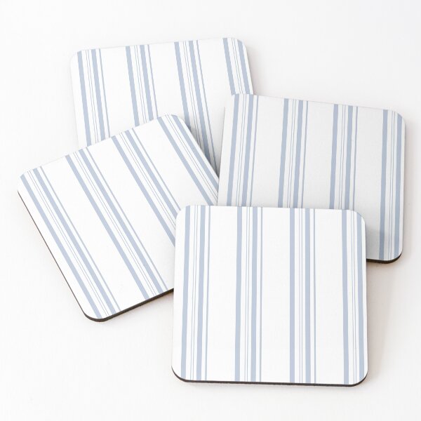 Item preview, Blue marine thin pinstripes pattern on white, thin stripes vertical designed and sold by UDDesign.