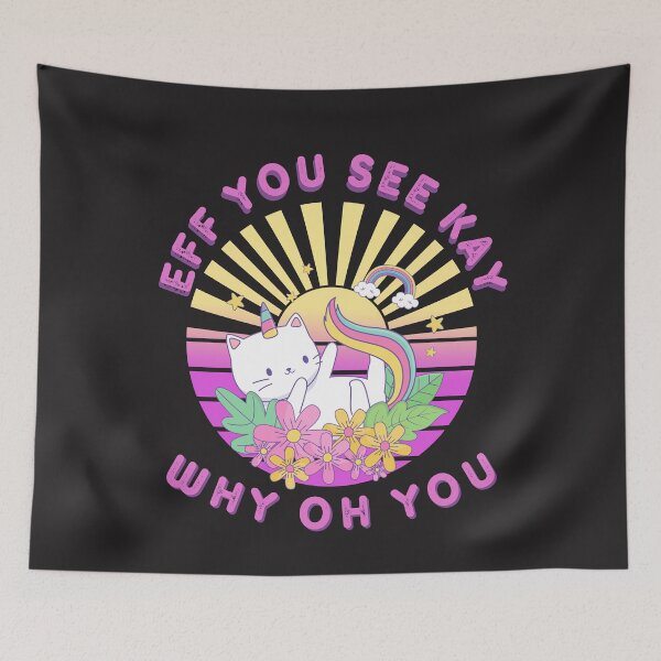 Item preview, Funny Eff You See Kay Why Oh You Unicorn Anime Kitty designed and sold by Stig Mota.