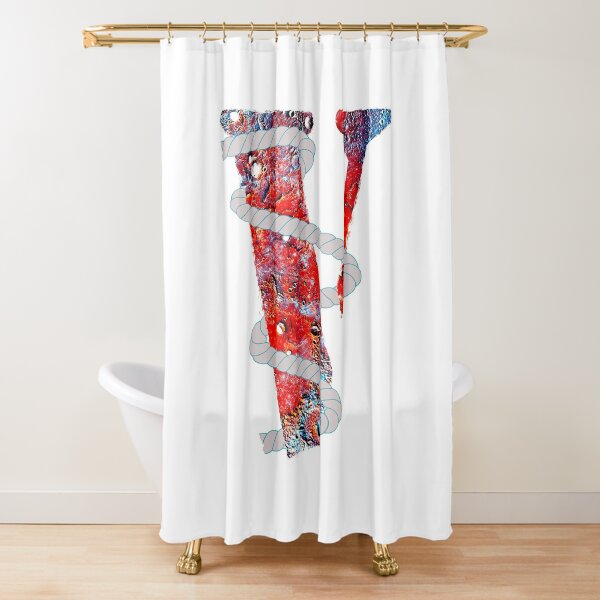  Ambesonne Letter V Shower Curtain, V Shape Burning