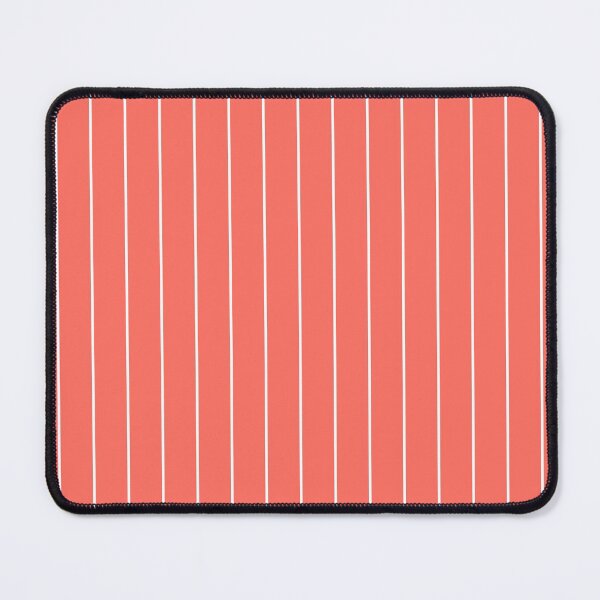 Item preview, White thin pinstripes pattern on living coral, minimal design, summer marine beach house pattern designed and sold by UDDesign.