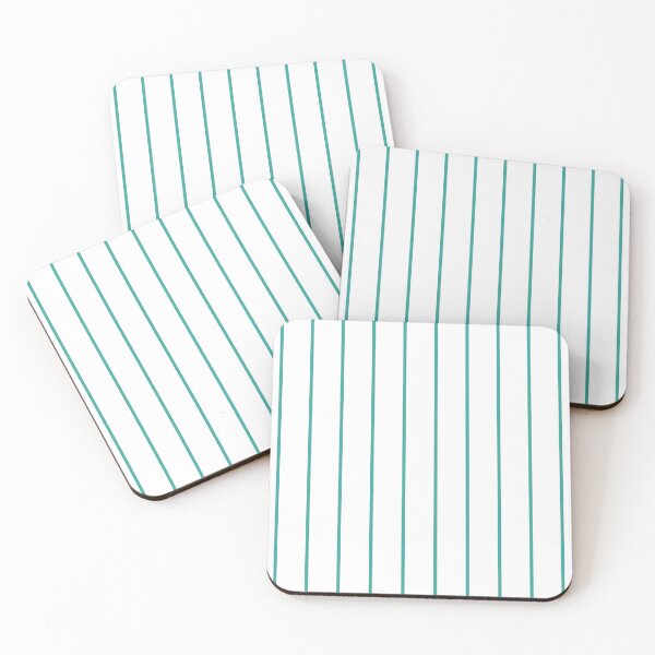 Item preview, Turquoise pinstripes pattern on white, minimal design, summer marine beach house pattern designed and sold by UDDesign.