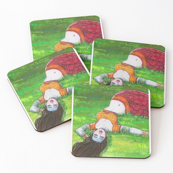 Beautiful Indian Woman Artwork BabyBee Coasters (Set of 4)