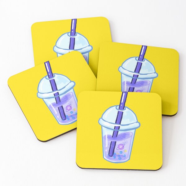 Item preview, Bubble tea -  Space planet tea yellow background  designed and sold by DemonicGloom.