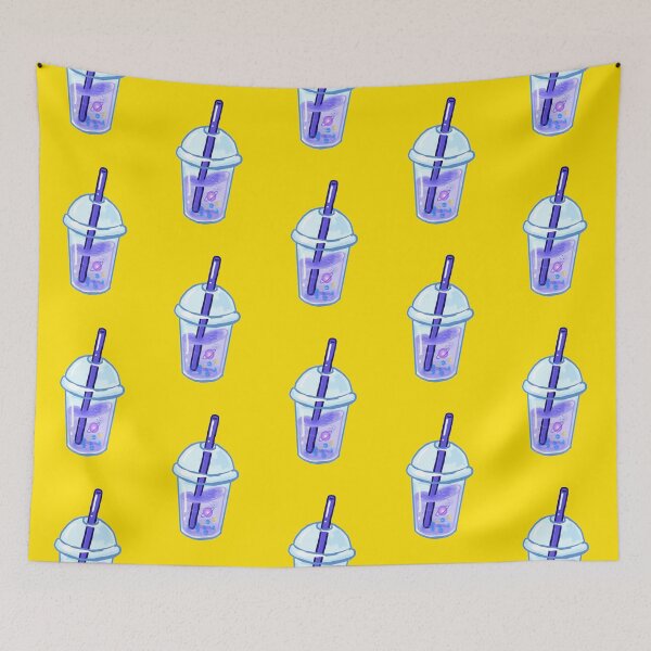 Item preview, Bubble tea -  Space planet tea yellow background  designed and sold by DemonicGloom.