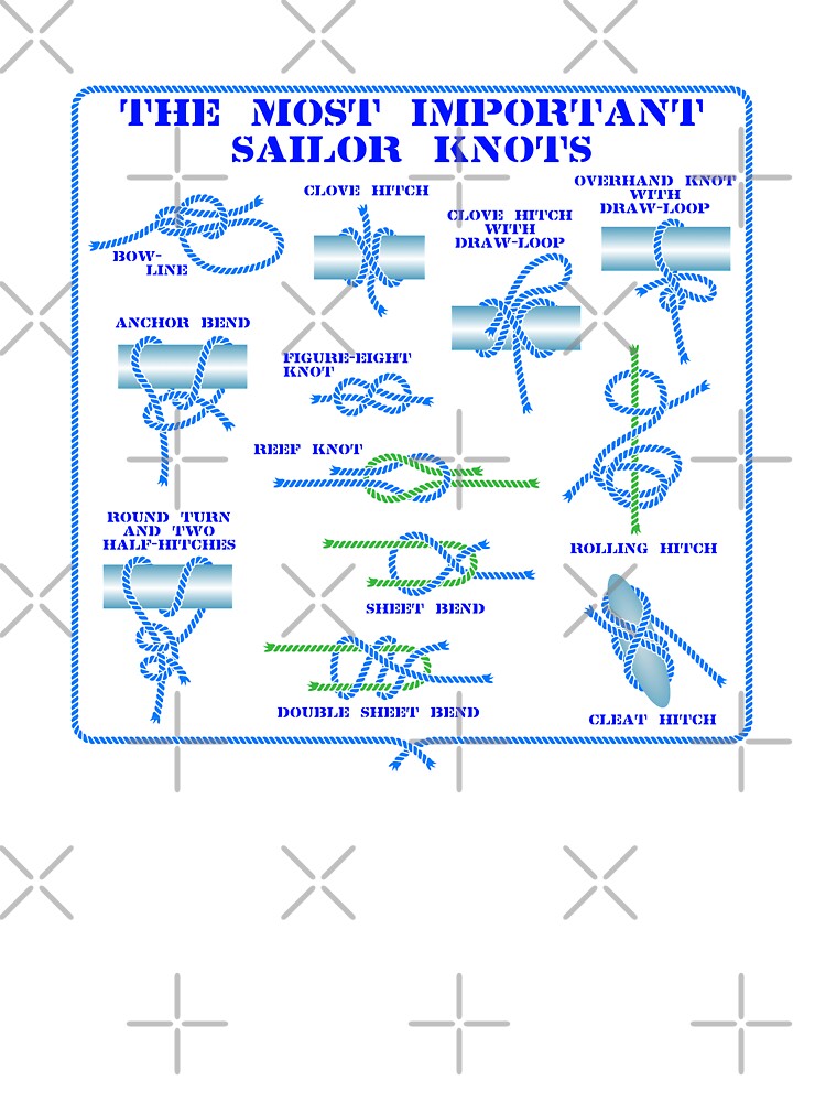 Sailor knots blue all English version Kids T-Shirt by 7T-Designs