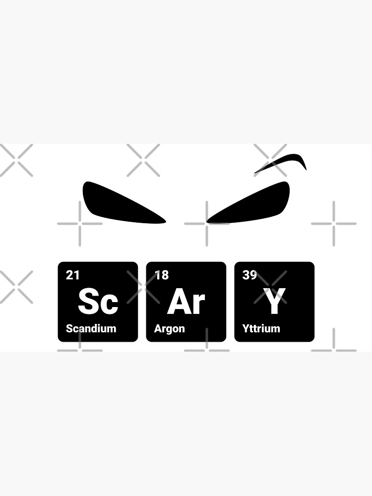 Scary! Halloween Eyes Periodic Table Elements Scandium Argon Yttrium (Inverted) by science-gifts