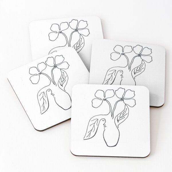 Artikelvorschau, Blumentopfmädchen mit Strichzeichnung gemacht entworfen und verkauft von Ewry.