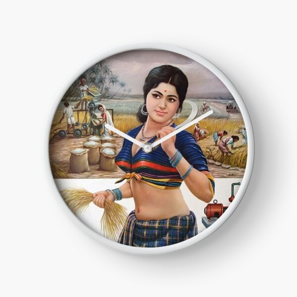 Beautiful Indian Woman Artwork BabyBee Clock