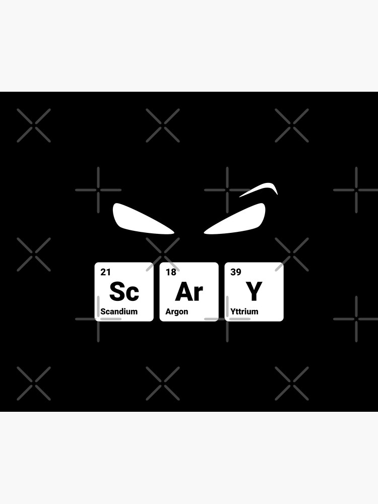 Scary! Halloween Eyes Periodic Table Elements Scandium Argon Yttrium by science-gifts