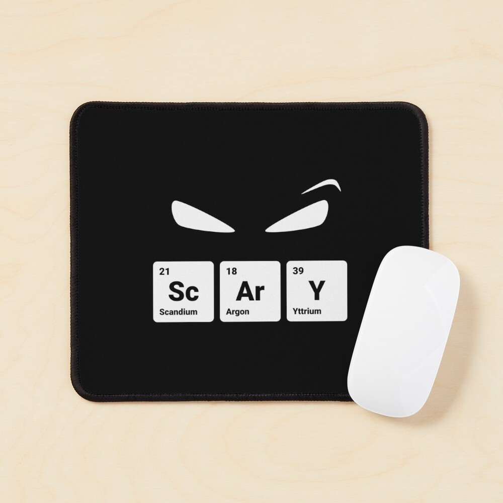 Scary! Halloween Eyes Periodic Table Elements Scandium Argon Yttrium Mouse Pad